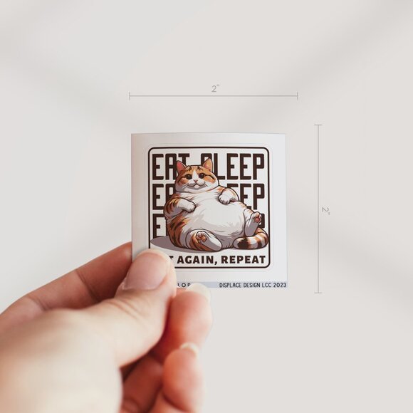 3pc - "Eat Sleep Repeat" Cat Sticker Pack – Water Bottle, Tumbler, Laptop - Picture 3 of 8